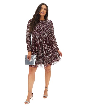 Maya Curve Sequin Skater Dress