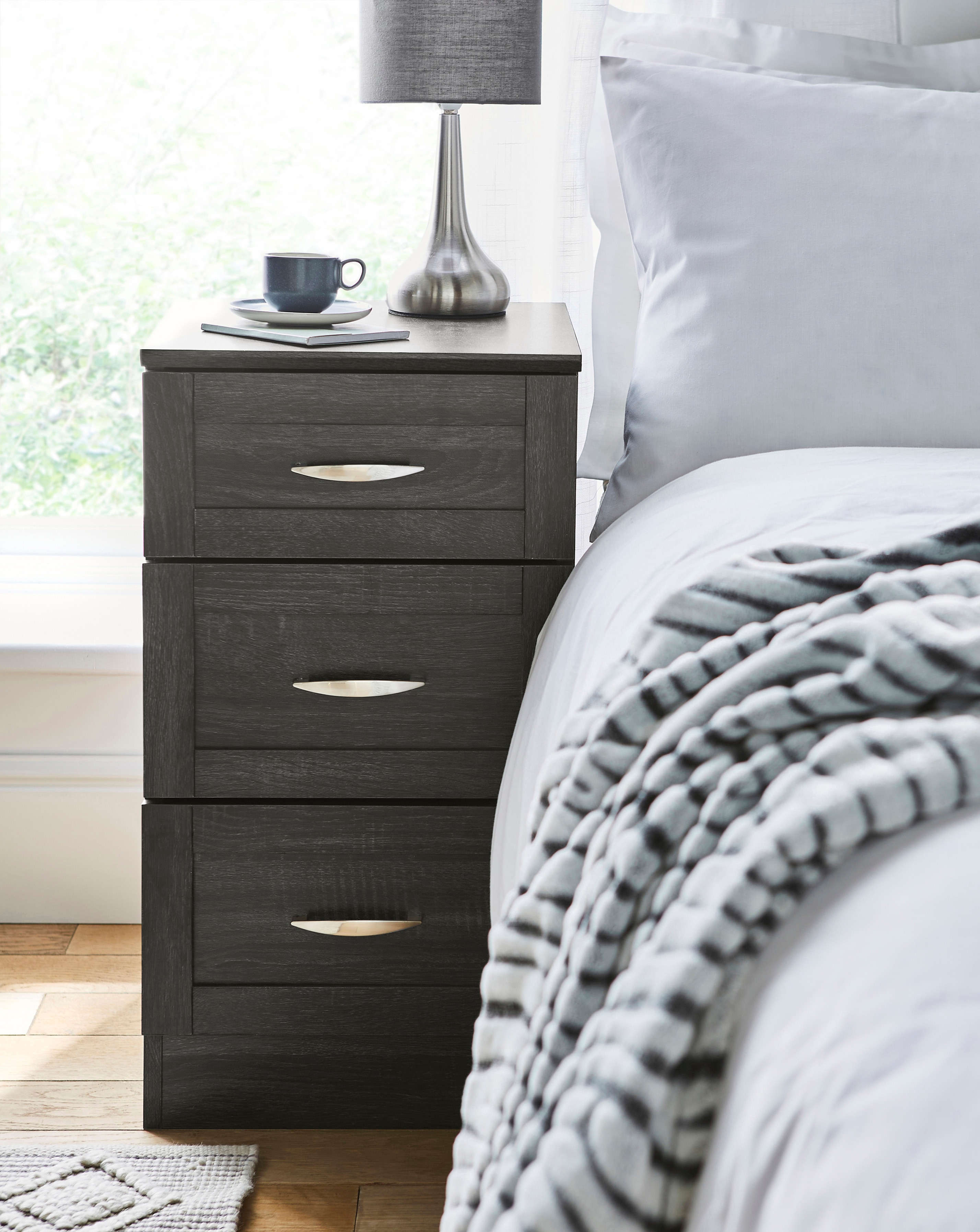 New In - Kingston 3 Drawer Bedside Table