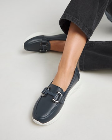 Heavenly Soles Lynn Sporty Loafers With Trim - Wide Fit (E)