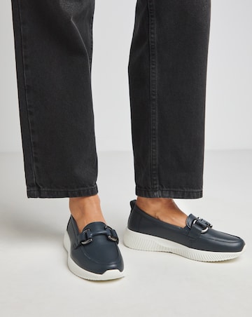 Heavenly Soles Lynn Sporty Loafers With Trim - Wide Fit (E)