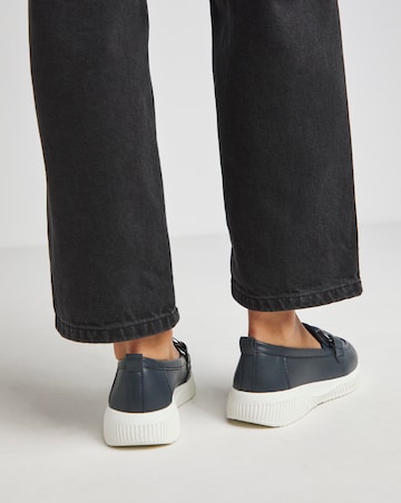 Heavenly Soles Lynn Sporty Loafers With Trim - Wide Fit (E)
