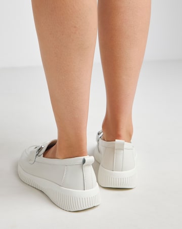 Heavenly Soles Lynn Sporty Loafers With Trim - Wide Fit (E)
