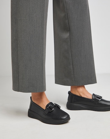 Heavenly Soles Lynn Sporty Loafers With Trim - Wide Fit (E)