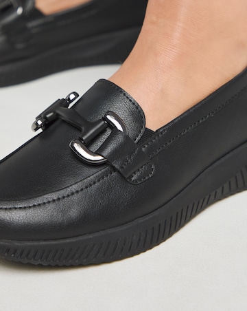 Heavenly Soles Lynn Sporty Loafers With Trim - Wide Fit (E)