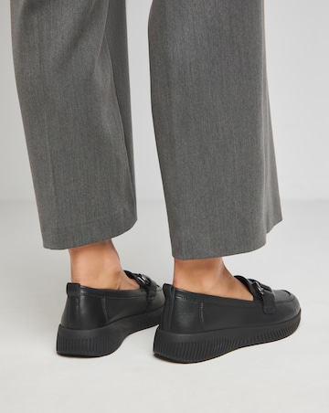 Heavenly Soles Lynn Sporty Loafers With Trim - Wide Fit (E)