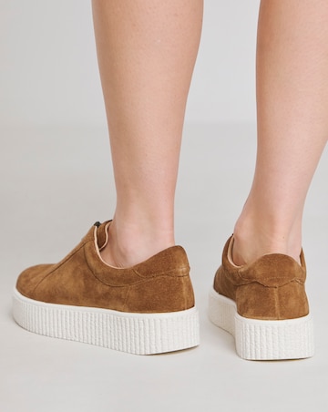 Meridian Zip Up Leather Trainer - Wide Fit (E)