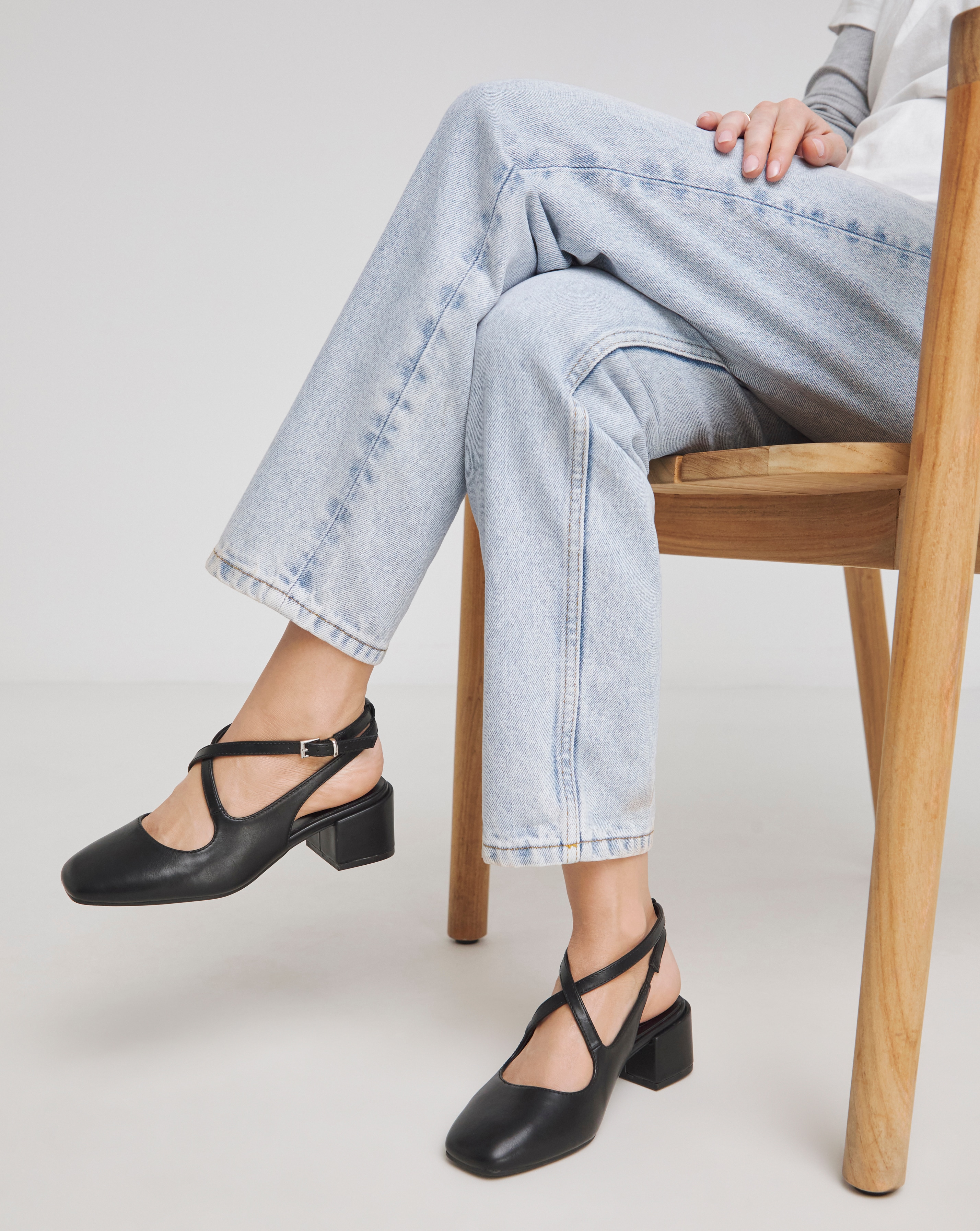 Cross Strap Mary Jane Slingback Wide