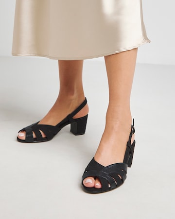 Solana Peep Toe Shoes With Slingback - Wide Fit (E)