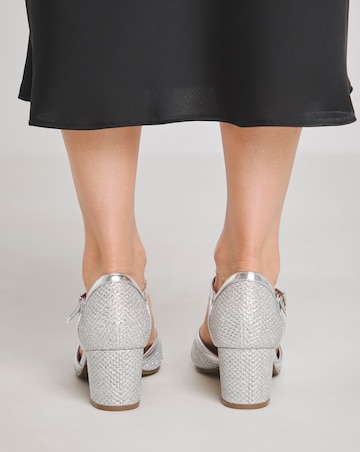 Dolores Low Block Heel T Bar Shoes - Extra Wide Fit (EEE)