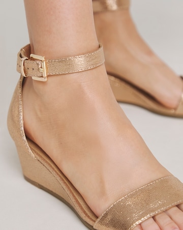 Rio Low Wedge Barely There Sandals - Wide Fit (E)