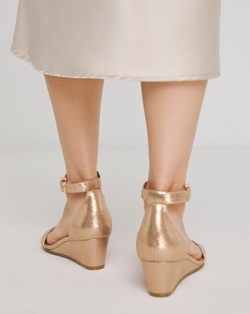 Rio Low Wedge Barely There Sandals - Wide Fit (E)