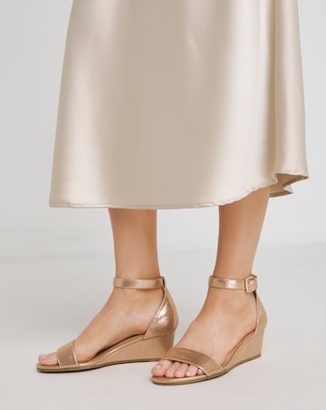 Rio Low Wedge Barely There Sandals - Wide Fit (E)