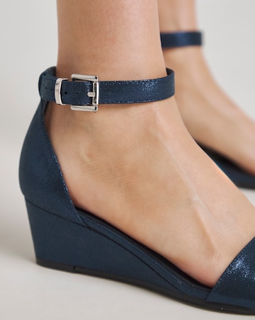 Rio Low Wedge Barely There Sandals - Wide Fit (E)