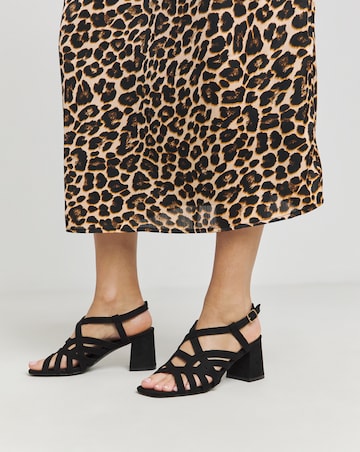 Calm Multi Strap Block Heel Sandals - Wide Fit (E)