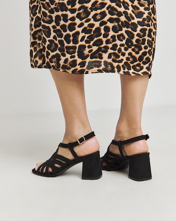 Calm Multi Strap Block Heel Sandals - Wide Fit (E)