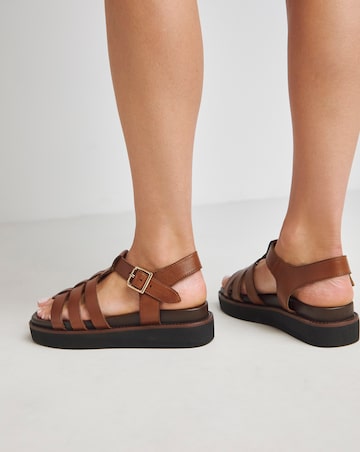 Blanca Leather Fisherman Sandal - Wide Fit (E)
