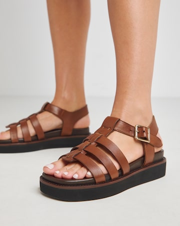 Blanca Leather Fisherman Sandal - Wide Fit (E)
