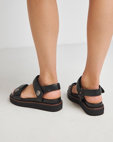 Marquette Two Part Leather Sandal - Wide Fit (E)