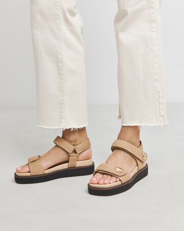 Marquette Two Part Leather Sandal - Wide Fit (E)