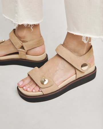 Marquette Two Part Leather Sandal - Wide Fit (E)