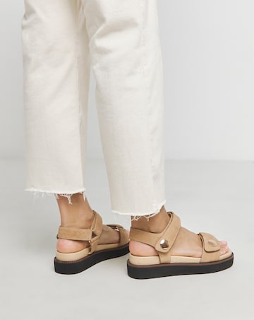 Marquette Two Part Leather Sandal - Wide Fit (E)