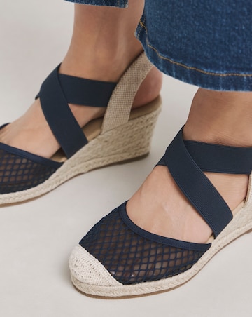 Appleton Wedged Closed Toe Espadrilles - Wide Fit (E)