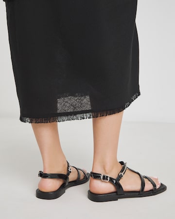 Dauphin Strappy Flat Sandals - Wide Fit (E)