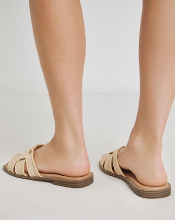 Starlet Woven Mule Sandals - Wide Fit (E)