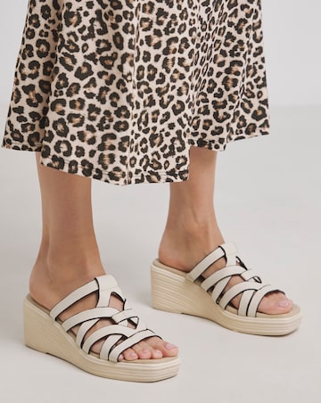 Monarch Wedged Woven Mule - Wide Fit (E)