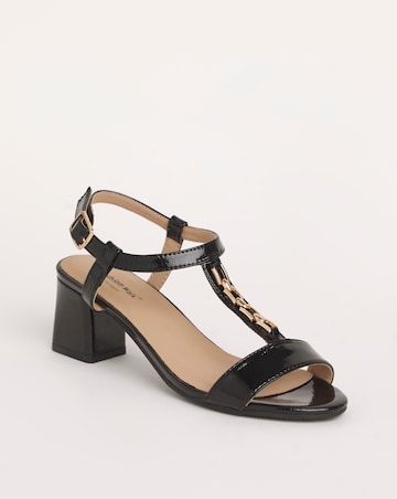 Cushion Walk T Bar Block Heeled Sandals EEE Fit