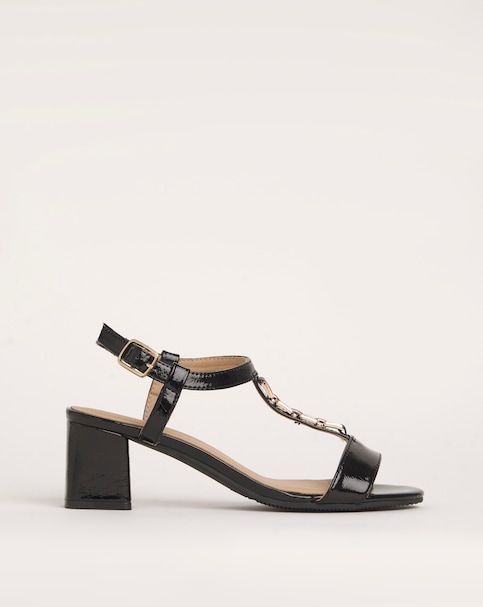 Cushion Walk T Bar Block Heeled Sandals EEE Fit