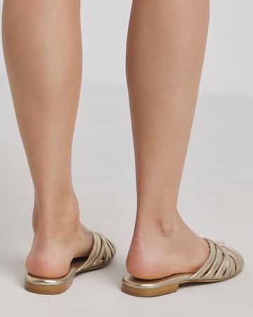 Tulip Metallic Strappy Mules - Wide Fit (E)