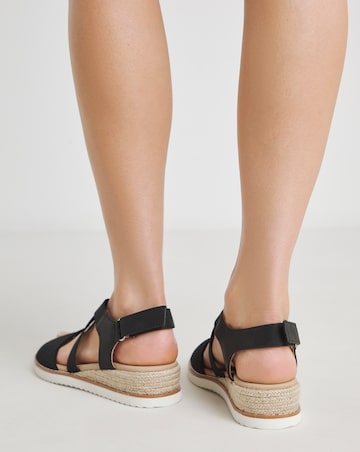 Mercury Two Part Wedge Sandals - Wide Fit (E)