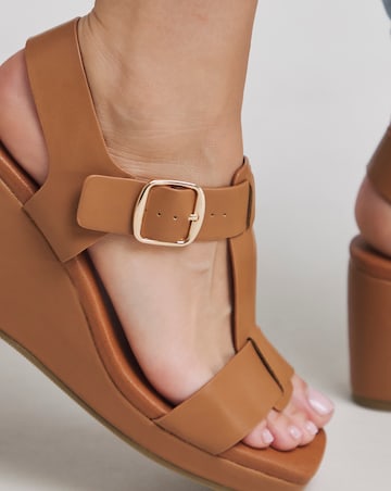 Emilia Two Part Wedged Sandal - Wide Fit (E)