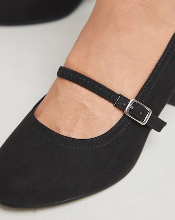 Lorraine Low Block Heel Mary Janes - Wide Fit (E)