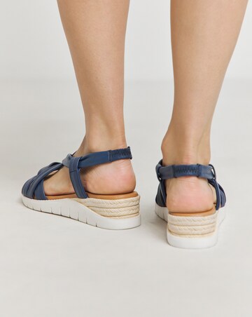 Senna Leather Tubular Sandals - Wide Fit (E)