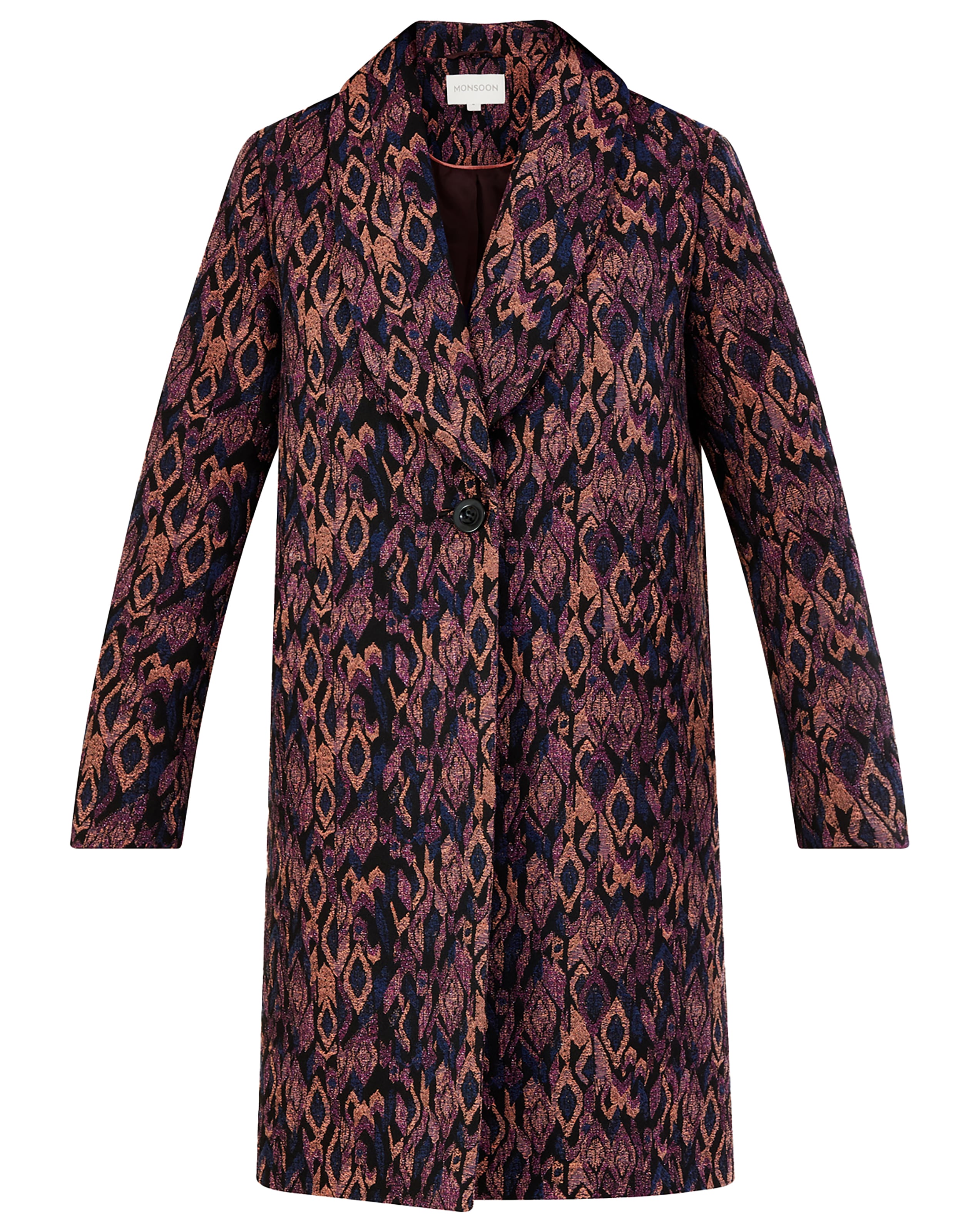 Monsoon Joannie Metallic Jacquard Coat Simply Be