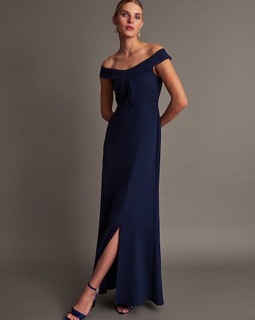 Monsoon Beatrice Crepe Bardot Maxi Dress