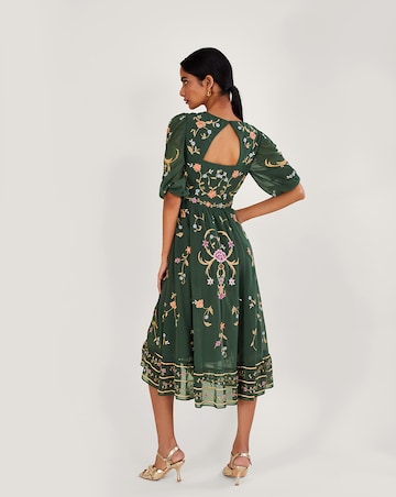 Monsoon Christel Embroidered Wrap Dress