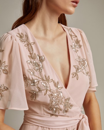 Monsoon Sarah Embellished Wrap Dress