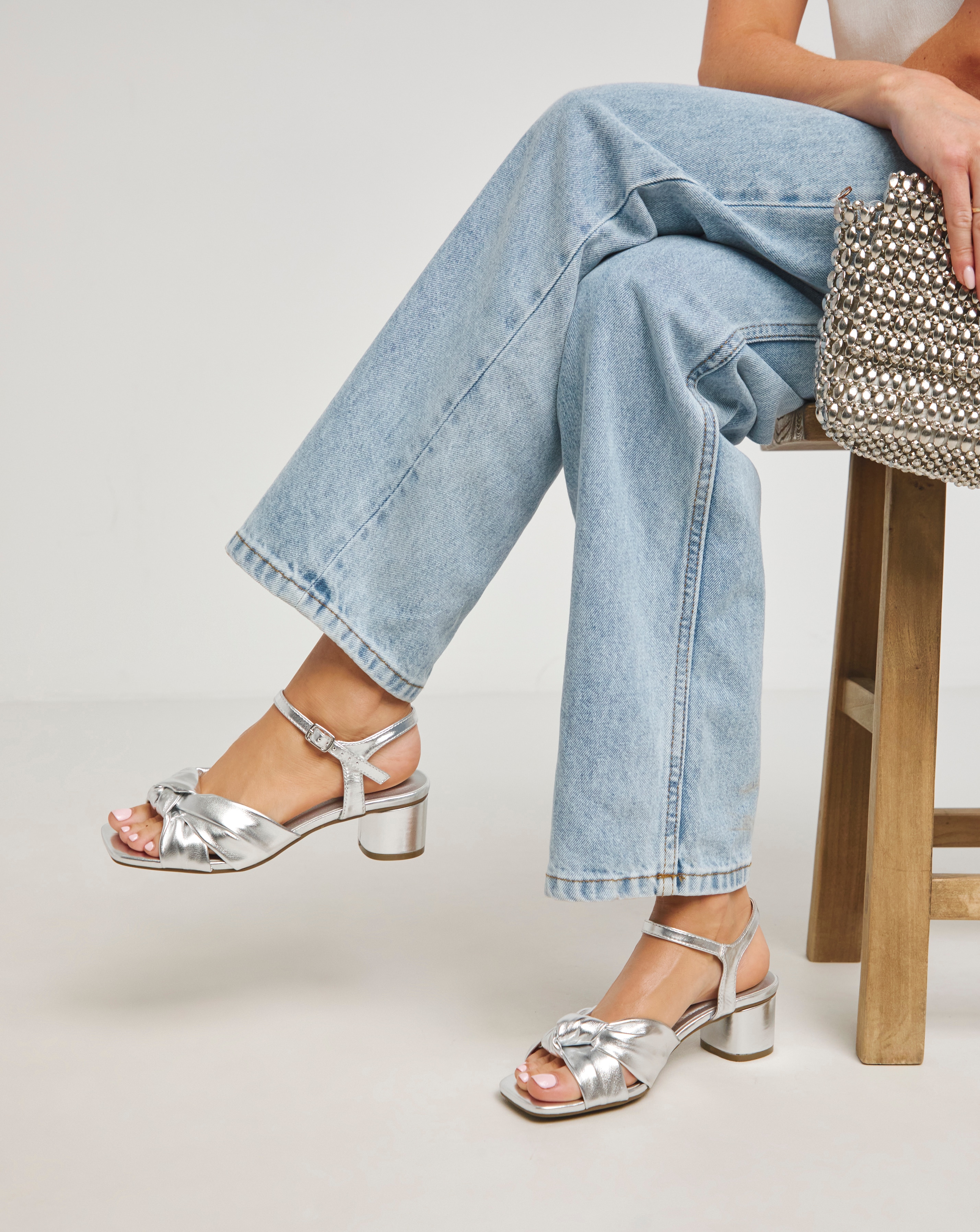 Volume Twist Block Heel Sandal E Fit