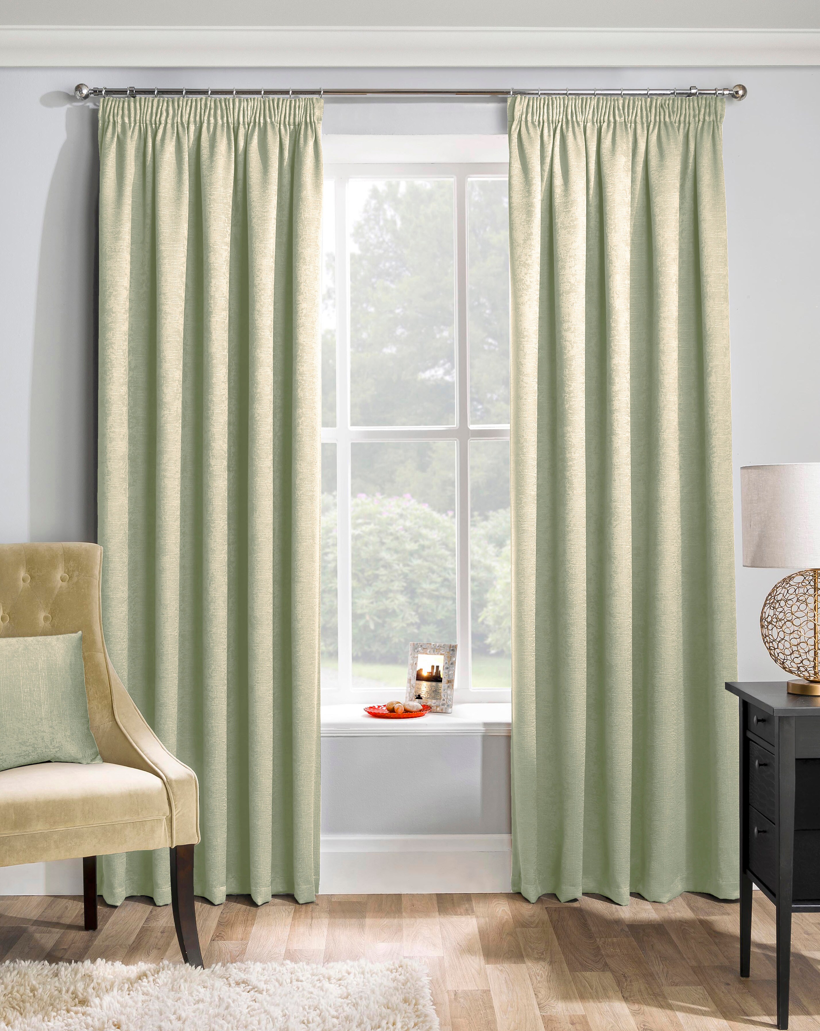 Matrix Light Filtering Textured Embossed Pencil Pleat Thermal Curtain