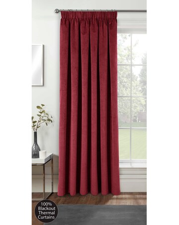 Oxford Thermal Velvet Pencil Pleat Door Curtain