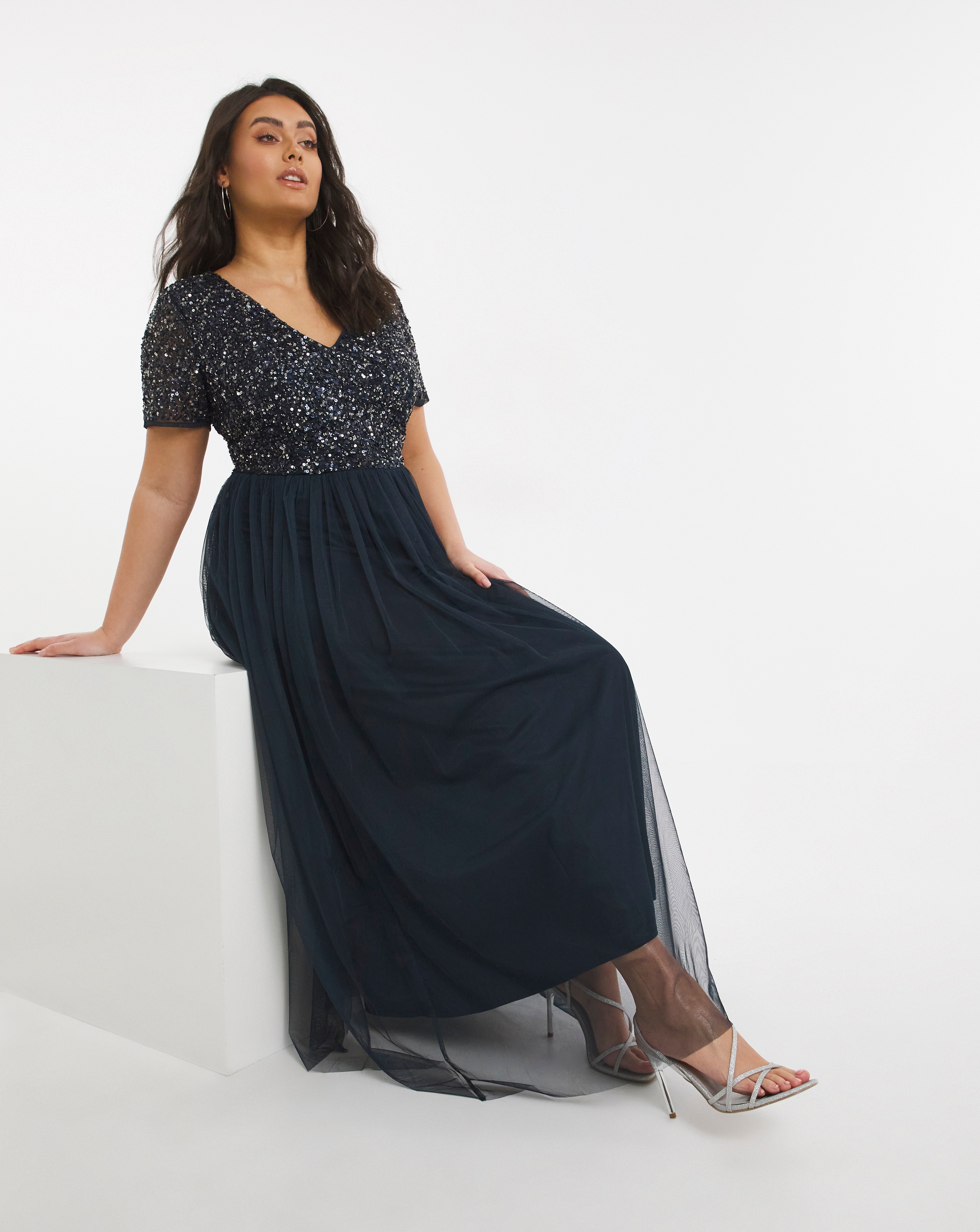 Maya Curve Embellished Maxi Dress ...