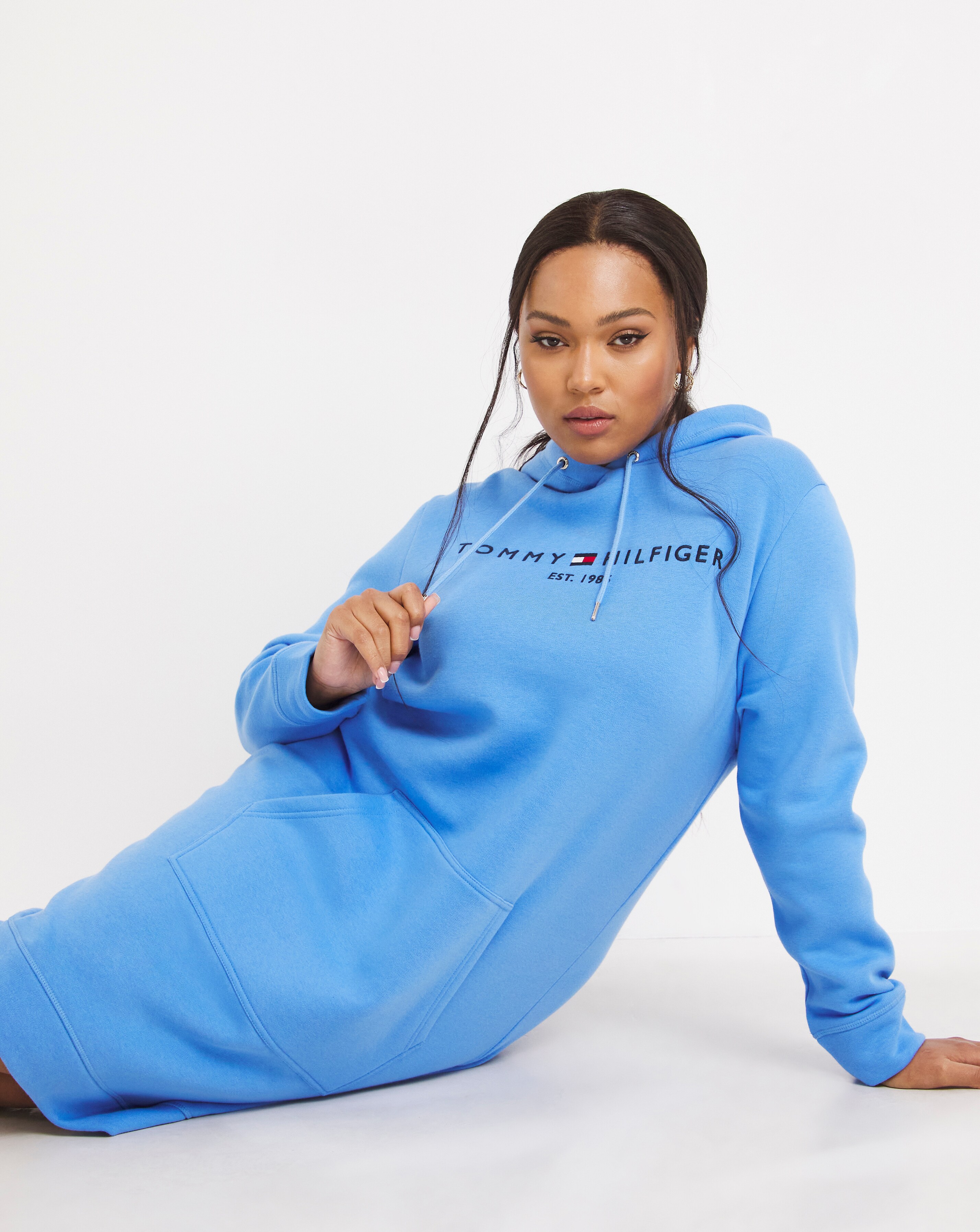 Tommy Hilfiger Logo Hoodie Dress | Simply Be