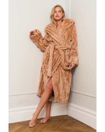 JimJamTheLabel Caramel Ribbed Dressing Gown