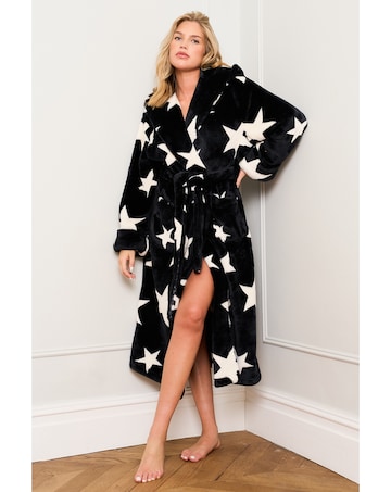 JimJamTheLabel Black Star Print Dressing Gown