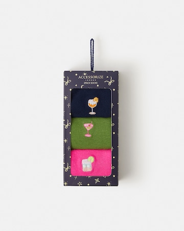 Accessorize 3-Pack Cocktail Socks Gift Box
