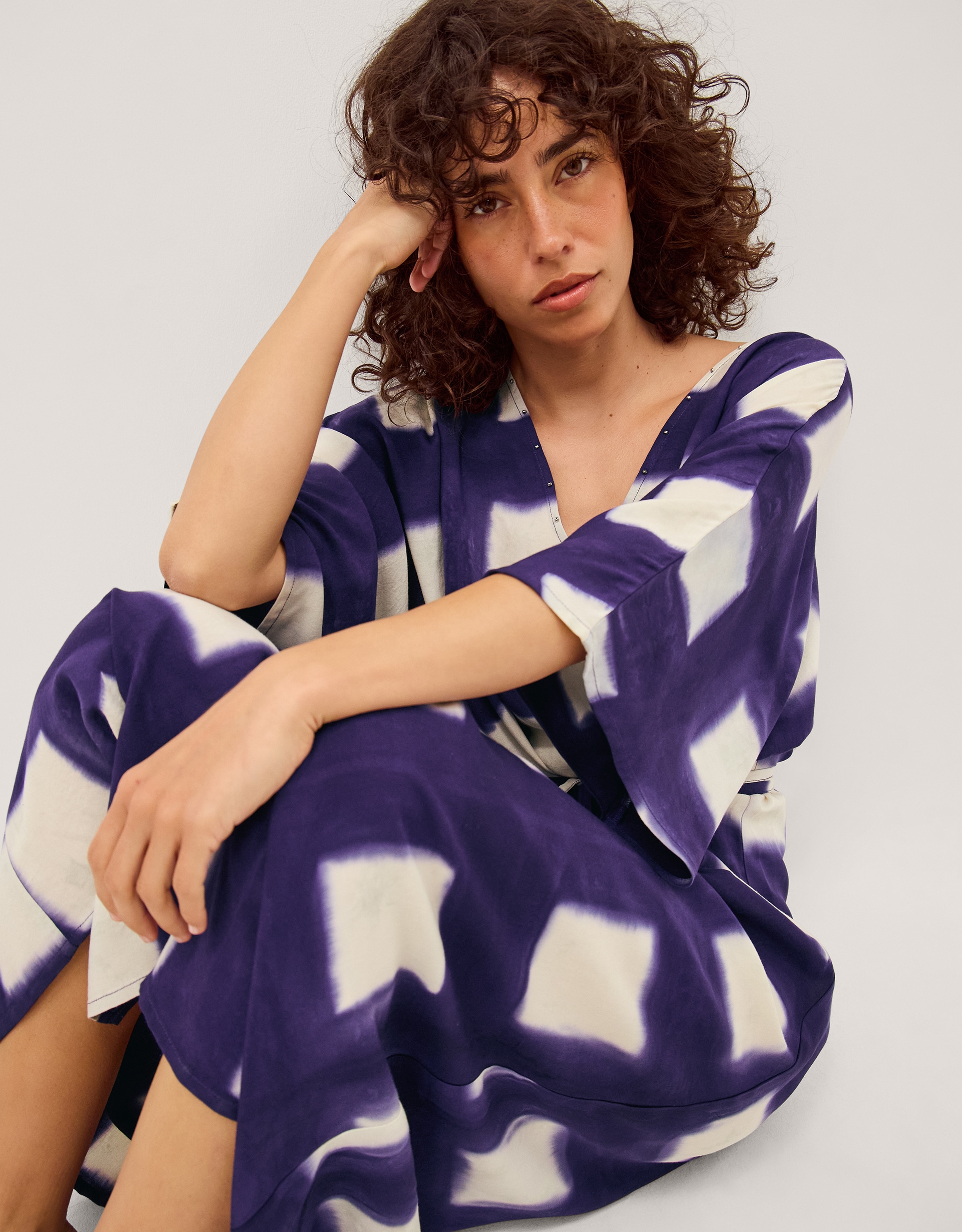 New In - Monsoon Halia Tie-Dye Midi Kaftan
