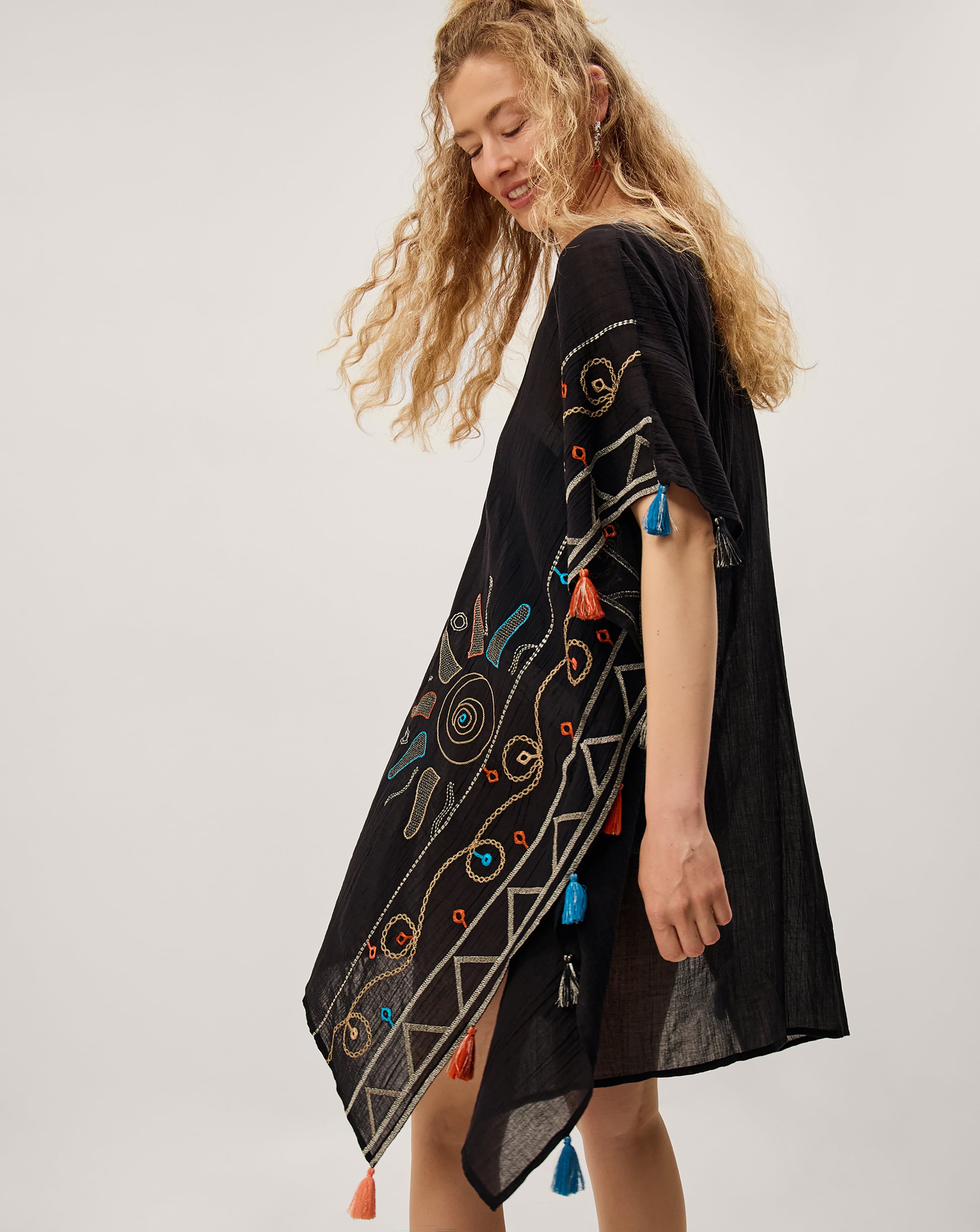 New In - Monsoon Pelia Embroidered Mini Kaftan
